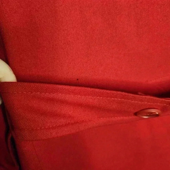 Vtg Pendleton Women Red Virgin Wool Long Pea Trench Coat Double Breasted Sz 8 - Picture 5 of 6